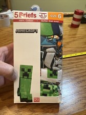 Handcraft MINECRAFT Boys Briefs 5 Pack - Size 6 - 100 Cotton - Open Pkg.