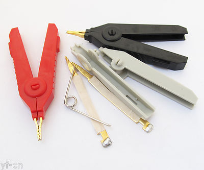 3 Colors High quality Alligator Kelvin Test gold plated clip 1-100pcs Lot
