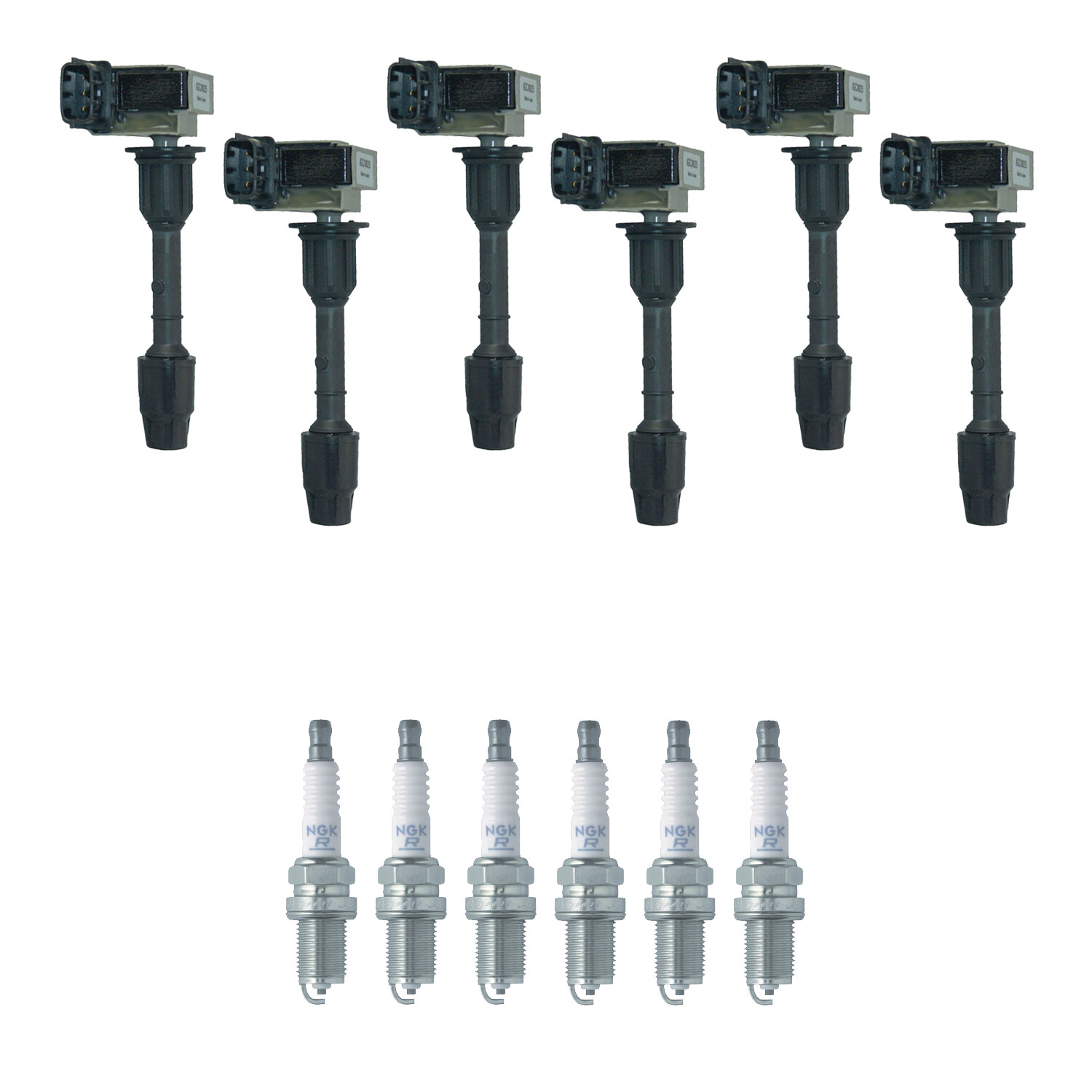 Hitachi 6 Ignition Coil 6 NGK Nickel Spark Plugs Kit For Pathfinder 3.3 V6 SOHC