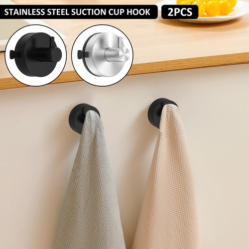 2Pcs Suction Cup Hooks Holds up to 3Kg Suction Hook Stainless Steel