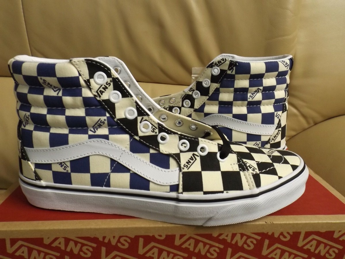 Size VANS Sk8-Hi Big Check Black Navy for sale online