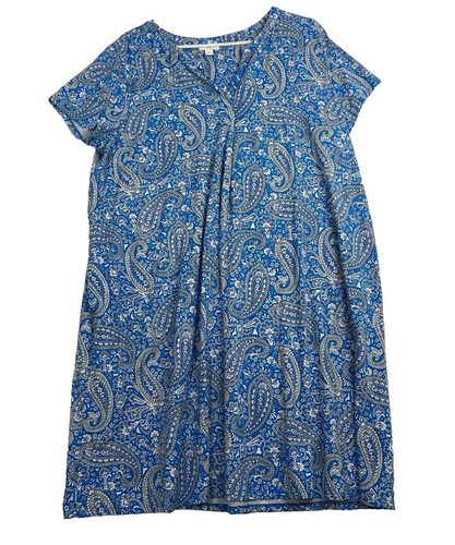 J Jill Love Women's Dress, Size XL, Blue, Floral Print, V-Neck, Coastal,Casual