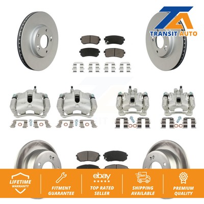 Front Rear Brake Caliper Coat Rotors & Ceramic Pad Kit (10Pc) For Hyundai Tucson