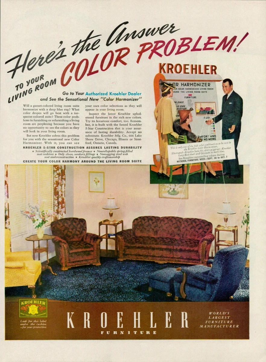 Vintage on sale kroehler furniture