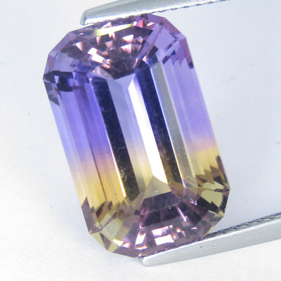 10.66Cts Marvelous Natural Bolivian Ametrine Fashion Emerald Cut Gemstone