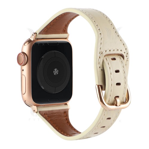 Correa de cuero delgada pulsera para Apple Watch Series 10 9 8 7 SE 6 5 4 3 Ultra 2 - Imagen 12 de 36