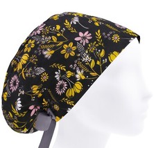 Surgical cap, scrub caps, floral scrub hats, nurse scrub cap flowers, nurse hat