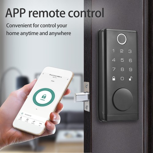 Front Door Lock Set with Handle WiFi Keyless Entry Keypad Smart Deadbolt Q4E0 - Picture 7 of 12