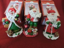 SET OF THREE SANTAS--ARTMARK--3.5 INCHES TALL