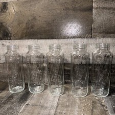 Set of 5 Vintage Twist Evenflo Clear Glass Baby Bottles 8oz