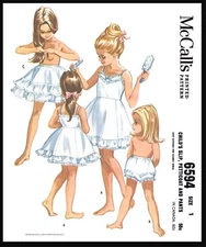 McCall 6594 Pattern SLIPS & Panties Petticoat Toddler Girls Underwear PICK