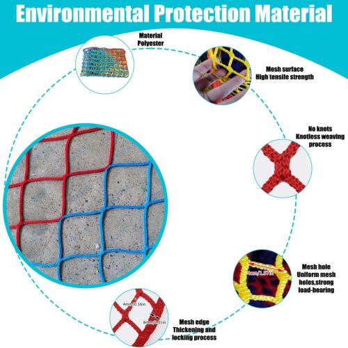 Climbing Cargo Net for Kids Outdoor Balcony Safety Net Rope Netting Playgroun... - Picture 2 of 7