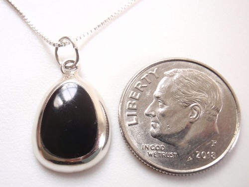 Pendentif En Argent 925 Et Onyx Noir Naturel - Pièce Artisanale Unique De 4 Pouces