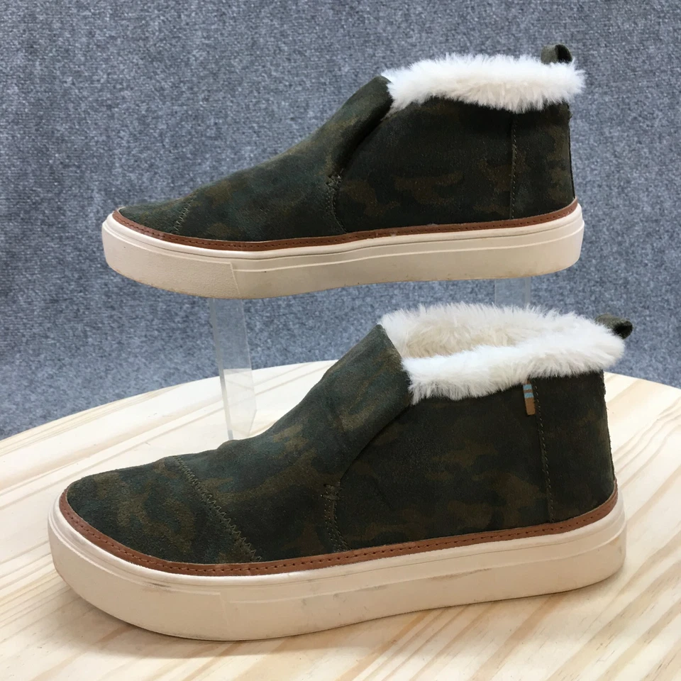 Zapatos Toms para mujer 7,5 Paxton camuflados zapatillas sin cordones cuero verde imitación piel cómodos Foto 2 de 4