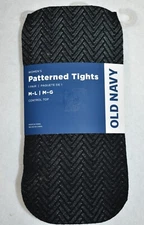 Old Navy Tights Patterned Size M-L Black Control Top Women's New