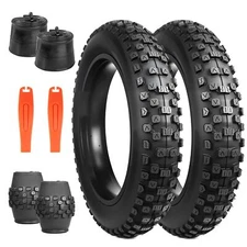 Fat Tire E-Bike Snow Bike Tire 20" x 4" - 2 Pack with Tubes and Levers