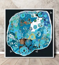 Flat Earth Map Terra Infinita Realm Poster Lands Beyond The Ice Wall Art Print