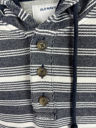 NWOT Old Navy Mens Henley Sweatshirt Hoodie Medium Waffle Thermal Blue Size M. - Picture 5 of 9