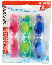 Dolfino Youth Swimming Goggles UV Protection 7+ 3 Pack