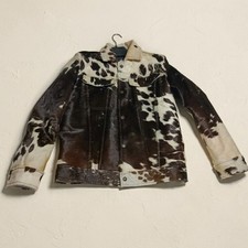 Men's Western Cowhide Jacket with Real Hair-on Pony Skin And Cow Print Jacket 63