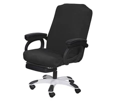 SARAFLORA Office Chair Cover- Large Black- Removable Computer Chair Cover for