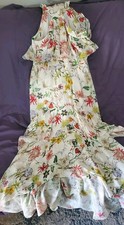 PARKER Flirty Paola Silk Ruffled Floral Print Hi Low Midi Dress Size 2 NWOT 
