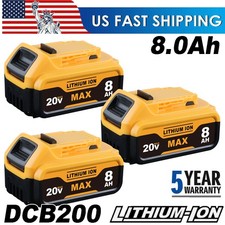 3X 8.0Ah for  20V Max XR Li-ion Battery DCB205-2 DCB208 -2 DCB181 US