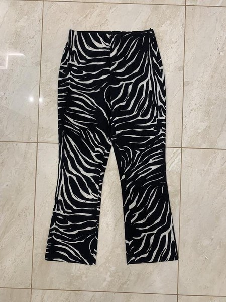 Women ZARA Trousers White Black Zebra 38 / M / 46