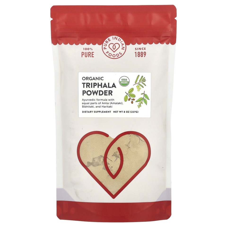 Pure Indian Foods Organic Triphala Powder 8 oz 227 g Organic