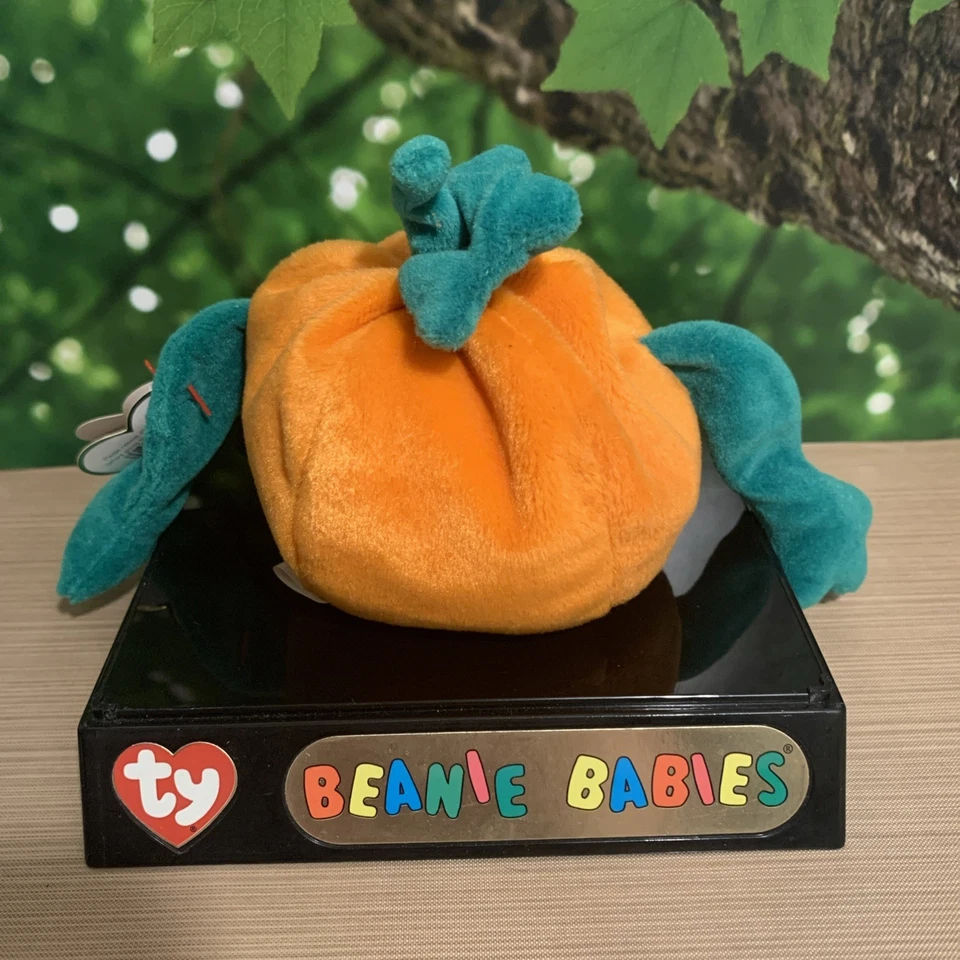 TY Beanie Babies 1998 Pumpkin The Halloween Jack-o-lantern 🎃 con tarjeta y etiquetas Foto 3 de 4