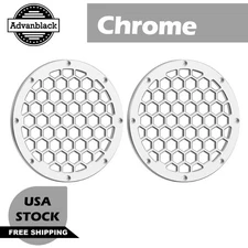 Chrome Contrast CNC Aluminium HEX 6.5'' Speaker Grills Fits Harley Lower Fairing