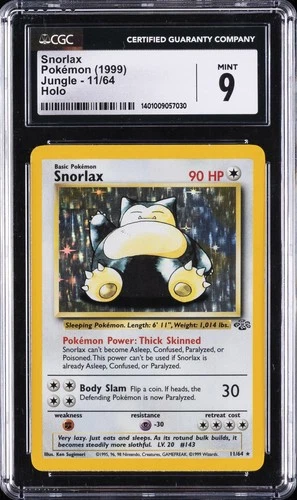 1999 POKEMON JUNGLE - HOLO #11/64 SNORLAX CGC 9