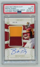 PSA 9 2022 National Treasures Collegiate BROCK PURDY Rookie Patch Auto Gold /10
