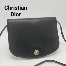 Dior Honeycomb CD Logo Shoulder Bag Leather Black Authentic F1118235