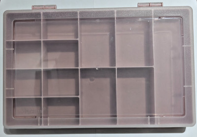 Wham 13 Fächer Kunststoff Organizer Box hellrosa/klar (gebraucht)