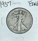 1937 WALKING LIBERTY SILVER HALF DOLLAR ~ FINE  ~NICE COIN ~90% SILVER