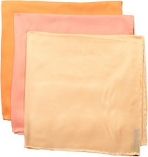 mens 100 Silk Hand Rolled 17"x 17" Pocket Square Three Piece Set
