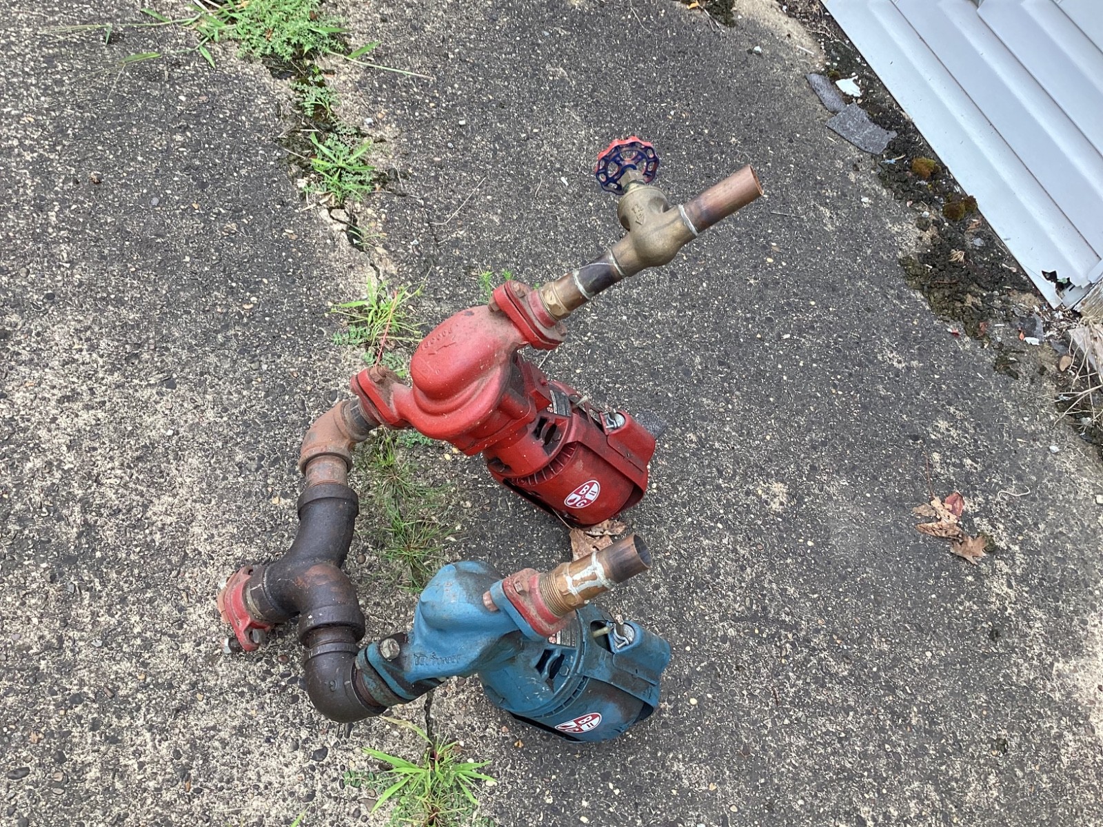 Pair of Vintage Bell & Gossett Booster Pumps Series #100 and Series HV 102 210