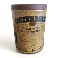 Vintage 1960 Ostermilk Baby Milk Advertising Tin & Lid, Collectable. Advertising