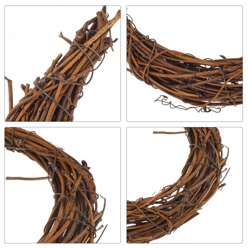 2 Pcs Rattan Garland Wreath Form Moon Shaped Rings Natural Making Supplies - Picture 8 of 12