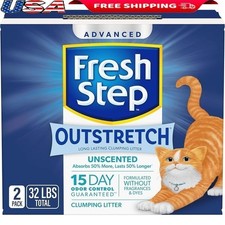Unscented Clumping Cat Litter Low Dust 6X Odor Control Activated Charcoal 32 lbs
