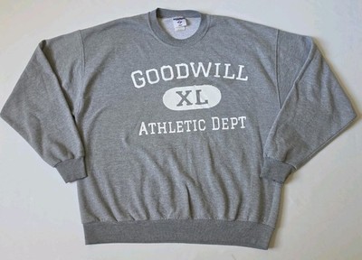 Jerzees Goodwill Men's Gray Crewneck Sweatshirt, Size: XL - Off Center Graphic