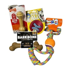 Dog Toy Lot New Nylabone BarkBone Rope Ball JW Treat Ball Toys R Us Pets New