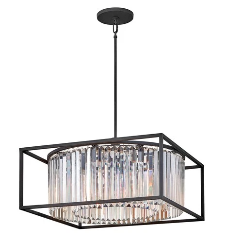Hinkley Giada 24" Wide Black and Crystal Pendant Chandelier - Picture 3 of 4