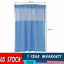 Polyester Zig Zag Curtain (7*8ft, Blue) with Flat Hooks for Hospital ICU Clinic