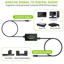 3.5mm to SPDIF Converter Analog to Digital Audio Adapter for Enhanced Sound T...