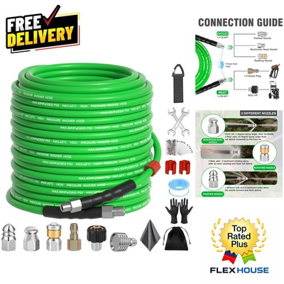 #ad Complete 100 FT Pressure Washer Sewer Jetter Kit Effective Clog Removal Tools $67.94