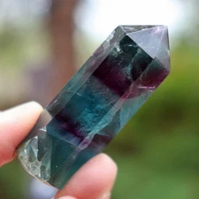 Polished Rainbow Fluorite Massage Wand (FLU553)