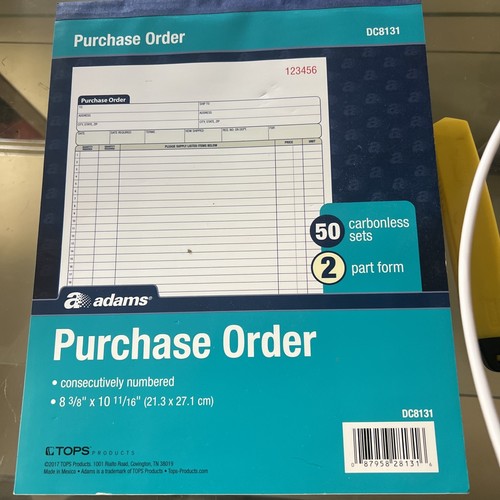 Adams 2-teilige selbstdurchschreibende Bestellung 8 3/8" x 11 7/16" 50 Sets/Buch (DC8131) - Bild 1 von 1