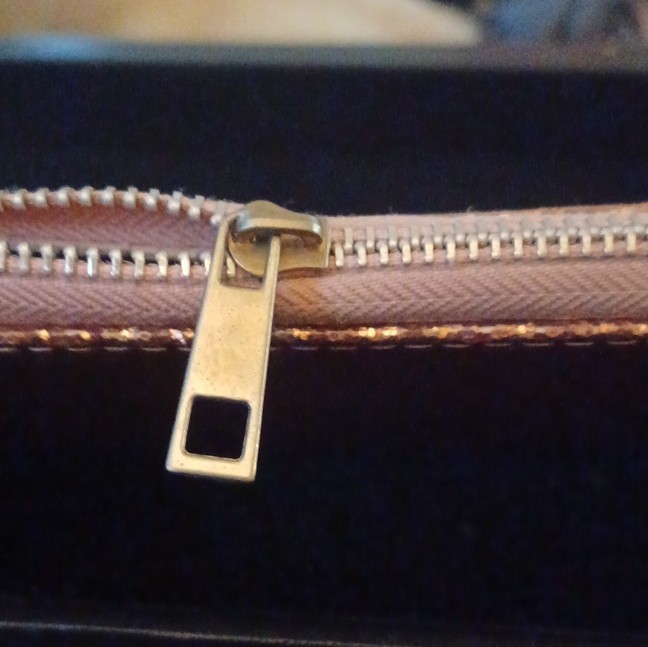 Gold Glitter Solid Pattern Zip-Around Zipper Wome… - image 5